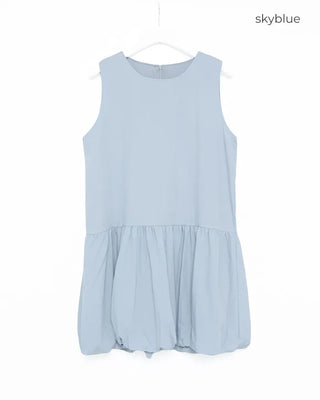 Balloon sleeveless midi dress