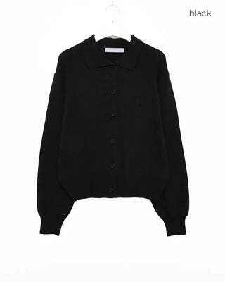 Colored neck knit cardigan