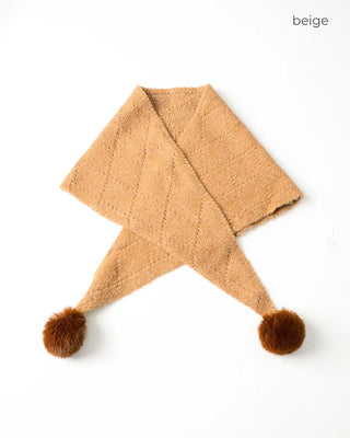 Pom-pom fur scarf