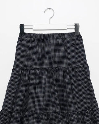 Checked tiered flared skirt