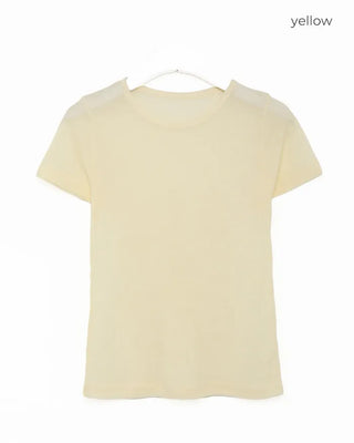 Slim round half-sleeve T-shirt