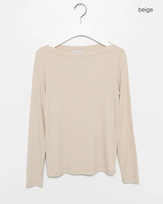 Boat neck long-sleeve top