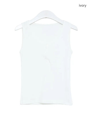 Henley neck button camisole
