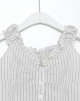 2-Way Gathered Frill Neck Button Sleeveless