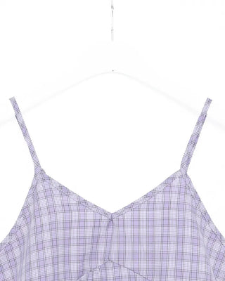 String Check Camisole Mini Dress