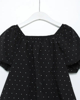 Front Ribbon Smock Gathered Blouse