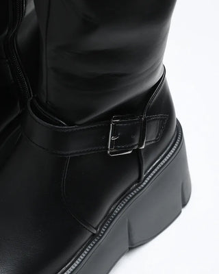 Two-buckle long boots
