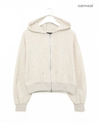 Cropped double-zip hoodie