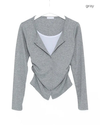 Shirred Layered Cardigan