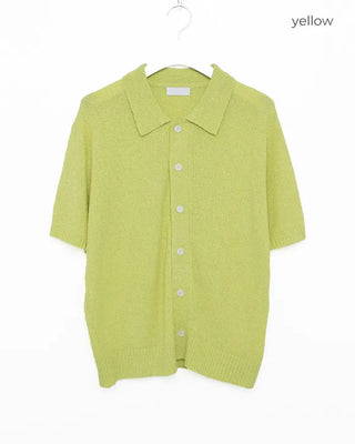 Boucle Collar Short-Sleeve Cardigan