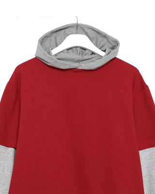 Layered Hooded Long T-Shirt
