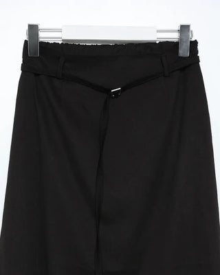 Belted A-line simple long skirt