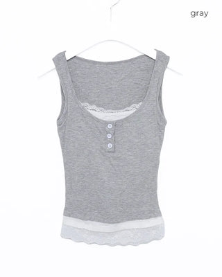 Lace-layered sleeveless