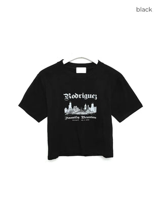 Chicago print cropped short-sleeve t-shirt