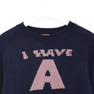 (Unisex) Jacquard Front Logo Collar Knit