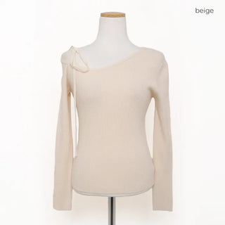 Ribbon Off-Shoulder Knit