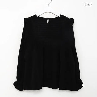 Pintuck frill blouse