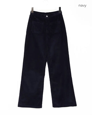 Pocket corduroy wide-leg pants