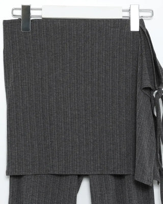 Wrap skirt & ribbed capri pants set