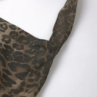 Leopard wash shoulder bag