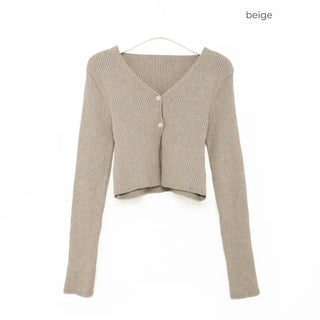 Ribbed cropped cardigan