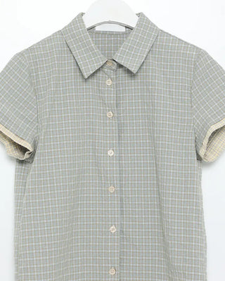 Graph Check Seersucker Layered Half Shirt