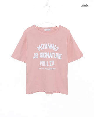 morning lettering half-sleeve T-shirt