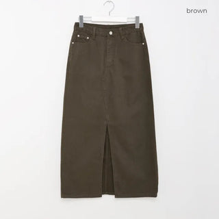 Front slit long skirt