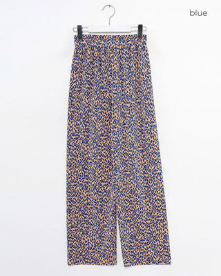 Leopard print elastic waist pants
