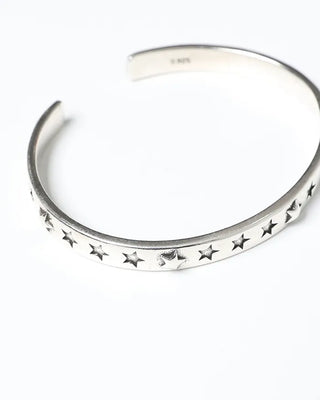 Star Silver Bangle Bracelet