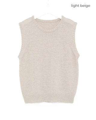 Loose-fitting simple round neck vest