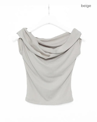Drape off-shoulder T-shirt