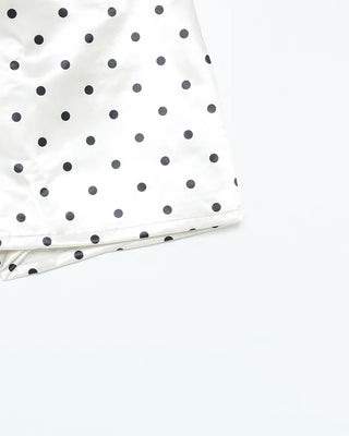 Polka dot satin mini skirt