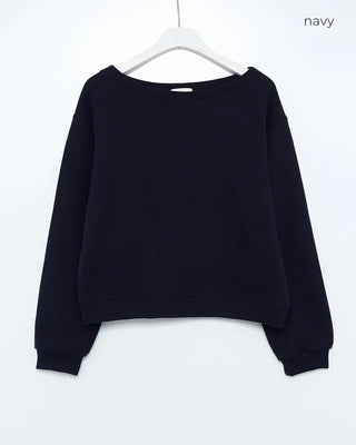 Basic One-Shoulder Crop Sweatshirt