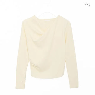 Shirred knit blouse