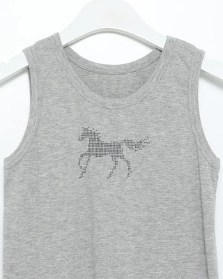 Horse print sleeveless top