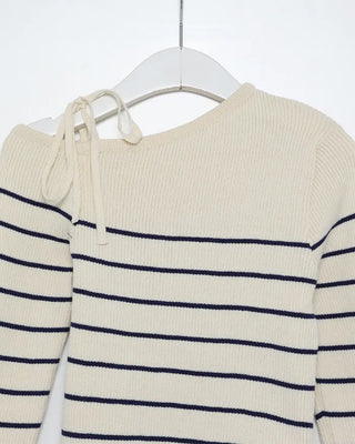 Striped off-shoulder knit