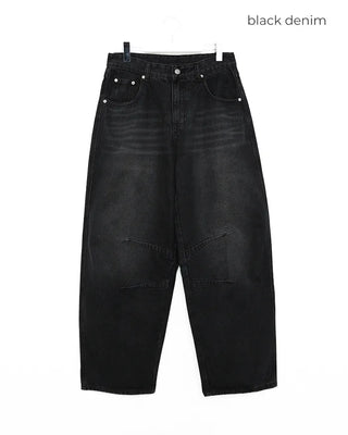 (Unisex) Knee-point pintuck wide-leg pants