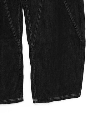 Curved stitch wide denim