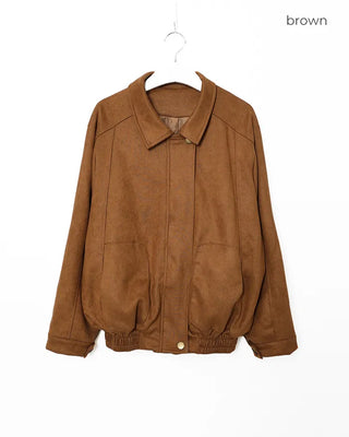 Oversized suede blouson