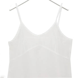 See-through camisole shirred dress