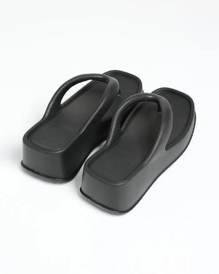 Bold high-soled thong sandals