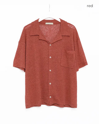 Sheer Knit Half-Sleeve Shirt