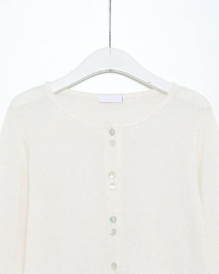 Double-breasted linen cardigan