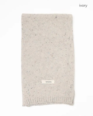 Melange knit wool scarf