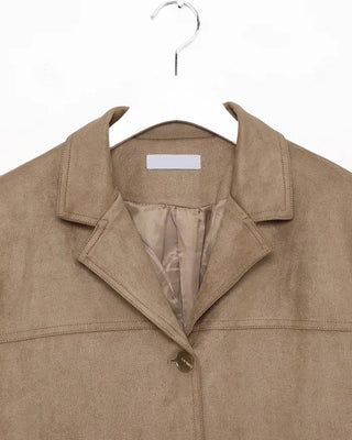 Three-button suede jacket