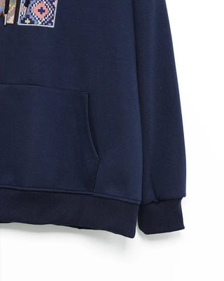Ethnic patch hoodie