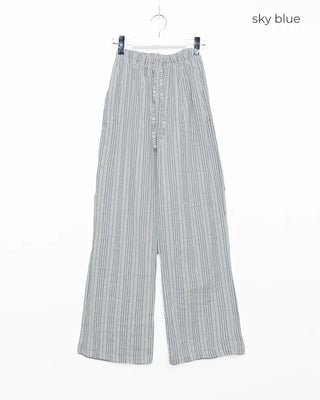 Striped Loose Fit Elastic Waist Pants