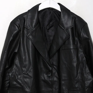 Half leather jacket