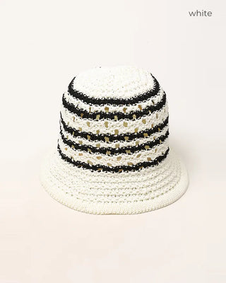 Bordered perforated bucket hat